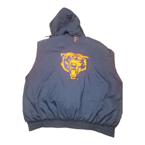 Vintage Chicago Bears Puffer Jacket Game Day Mens Size XXL Navy/Orange Full Zip - Picture 4 of 12